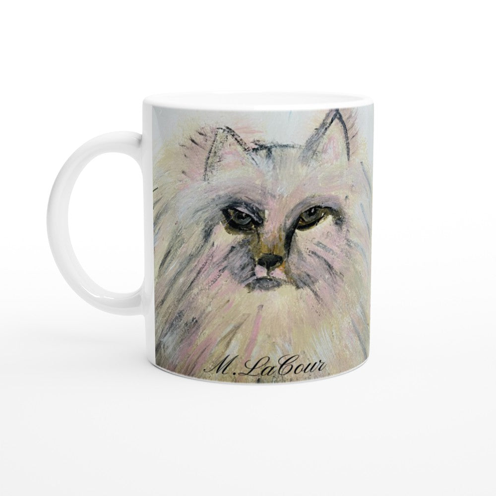 Cat with langhair White 11oz Ceramic Mug