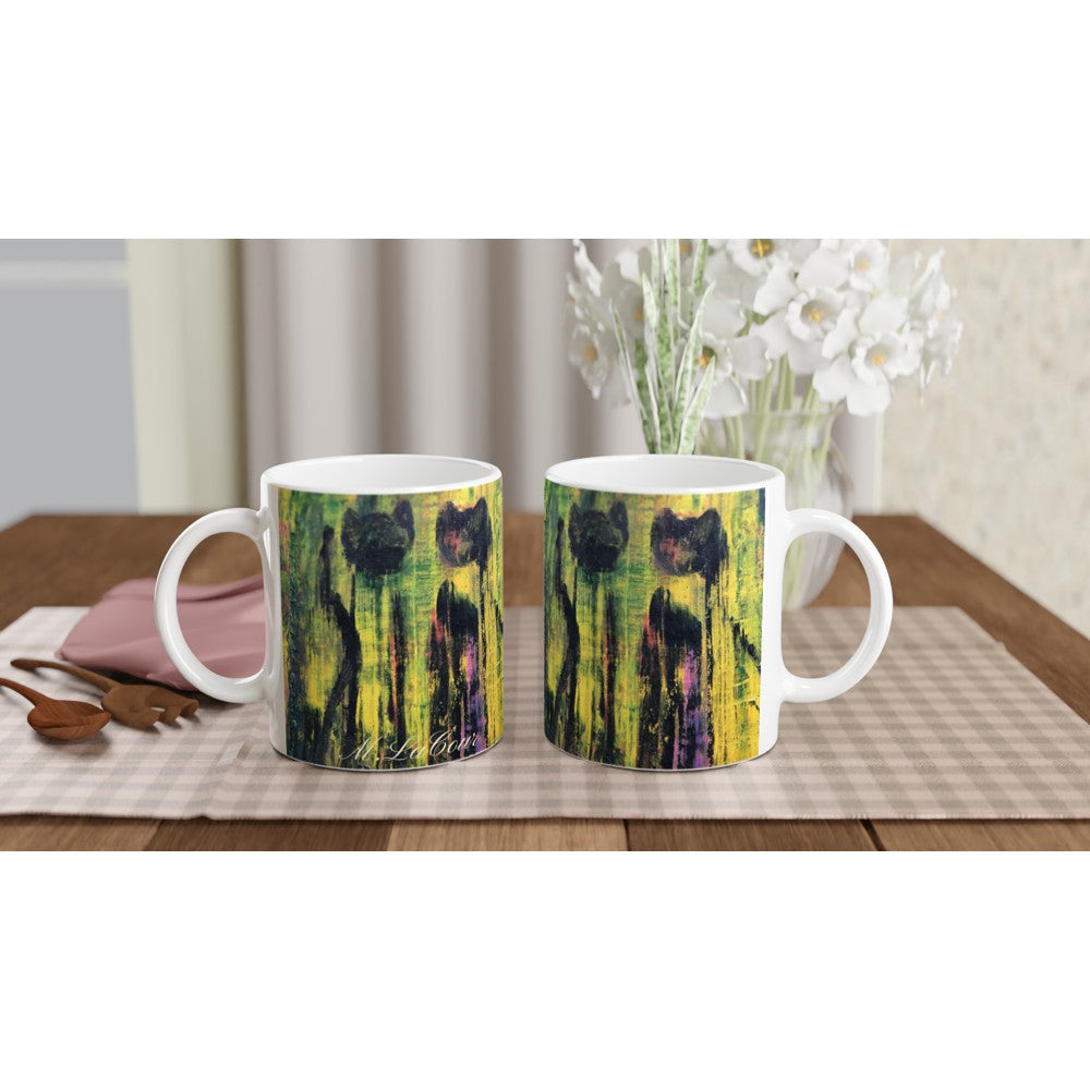 Cats in sunset White 11oz Ceramic Mug