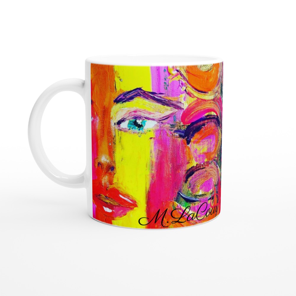 Colorful Donna White 11oz Ceramic Mug