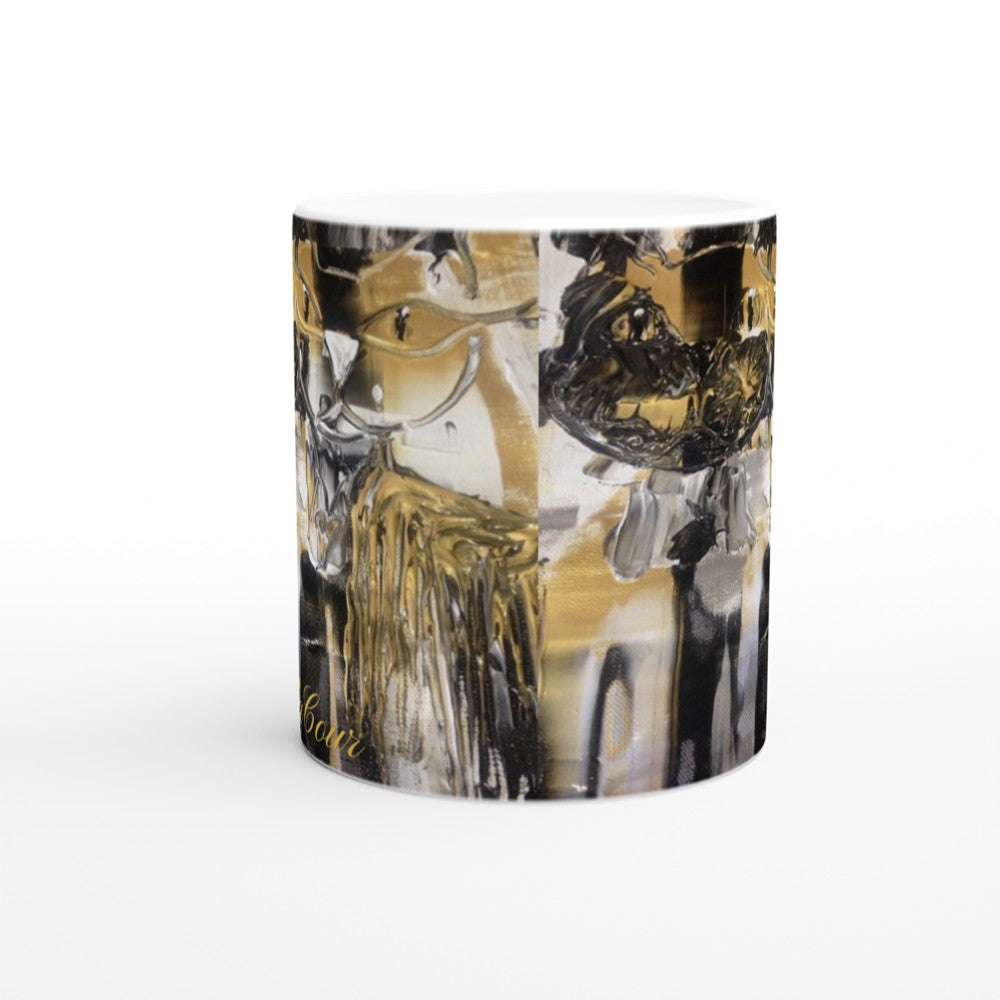 Cat wedding in gold White 11oz Ceramic Mug
