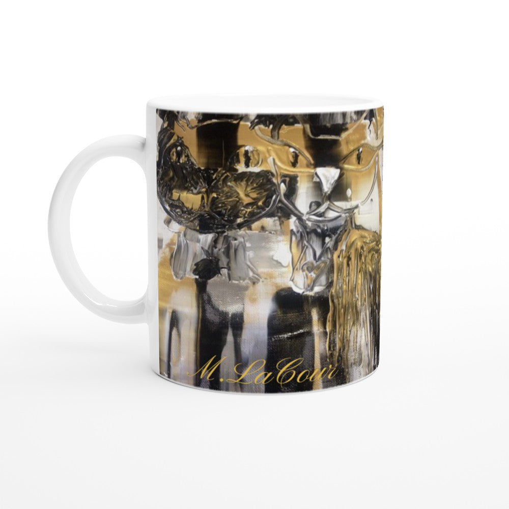 Cat wedding in gold White 11oz Ceramic Mug
