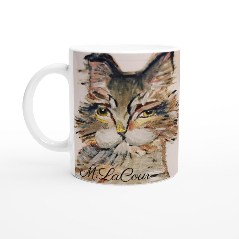 Goldblackpink Cat White 11oz Ceramic Mug
